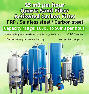 Bộ lọc nước than hoạt tính dạng hạt 99%, Bộ lọc cát tưới nhỏ giọt 50TPH