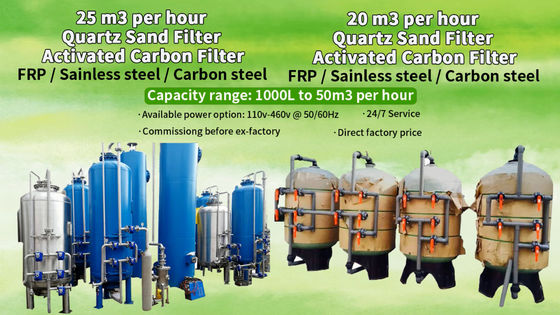 Bộ lọc nước than hoạt tính dạng hạt GAC 25TPH để phủ các chất phụ trợ