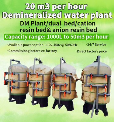 1000L mỗi giờ Nhà máy xử lý nước khử khoáng Áp suất 15 bar